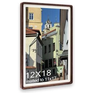 12x18 Picture Frame Wooden Frame Poster Rounded Corner Walnut